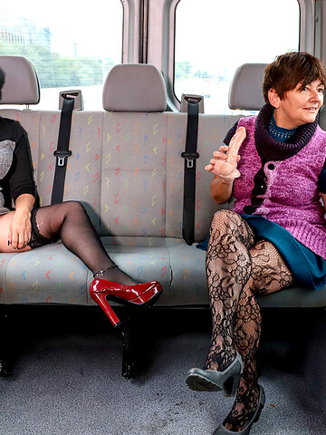 Nasty GILFs Suzy A And Charllie Fuckin Young Dude On A Bus